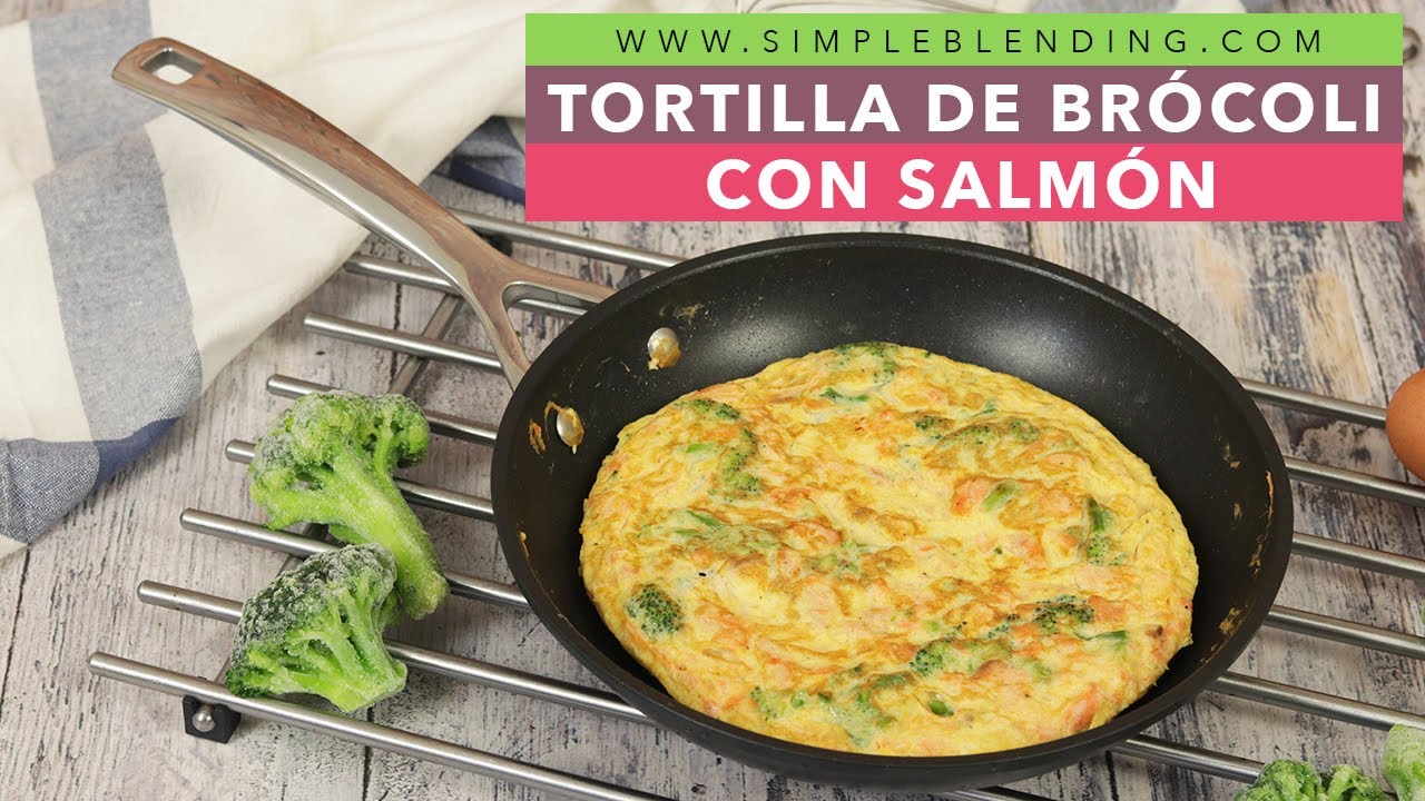 TORTILLA DE SALMÓN CON BRÓCOLI | Tortilla de reaprovechamiento con brécol | Tortilla saludable