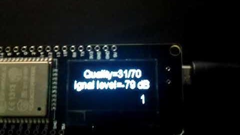 170m inhouse Raspberry Pi ZeroW to Lolin ESP32 OLED Link quality display