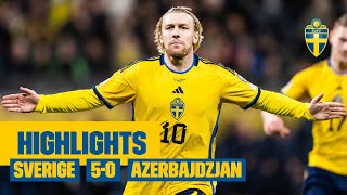 Highlights: Sverige -  Azerbajdzjan 5-0 | EM-kval | MÅLFEST!
