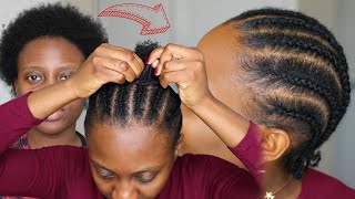 How To Cornrow Your Own Hair Beginners Friendly | Short Natural Hair Tutorial screenshot 2