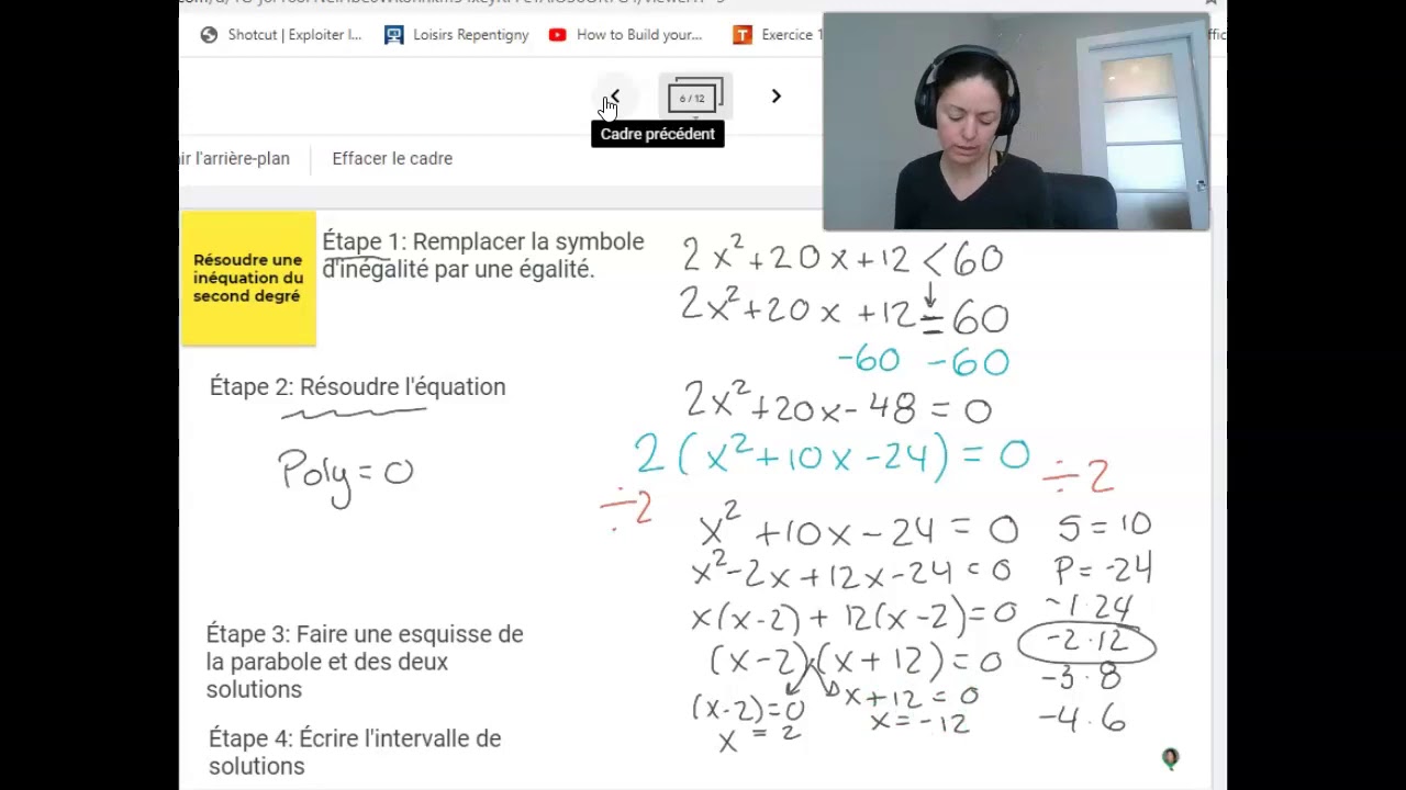 4 SN Résoudre une inéquation du second degré