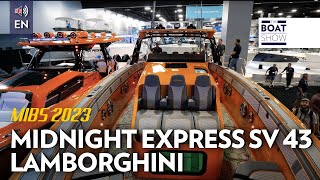 MIDNIGHT EXPRESS SV 43 LAMBORGHINI seen at Miami International Boat Show 2023 - The Boat Show