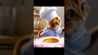 The Cat Is Making A Big Cake