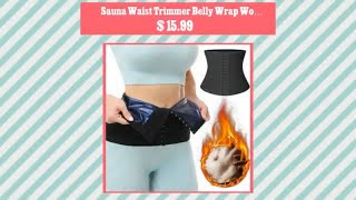 Sauna Waist Trimmer Belly Wrap Workout Sport Sweat Band Abdominal Trainer Weight Loss Body Shaper...