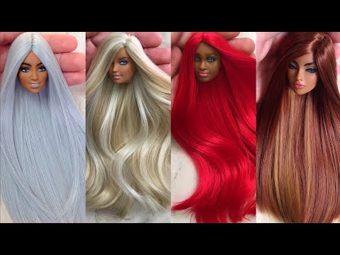 Barbie Doll Makeover Transformation ~ DIY Miniature Ideas for Barbie ~ Wig, Dress, Faceup, and More!