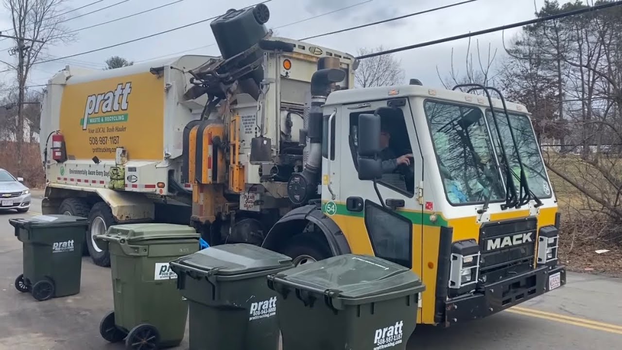 Pratt Waste Mack LR Labrie Automizer Garbage and Recycling Trucks YouTube