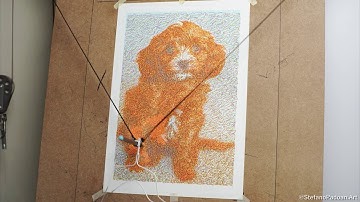 Portrait of Oscar made with Scribi, The Drawing machine