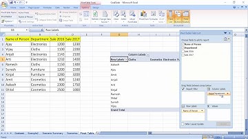 Pivot Table in Excel 2007