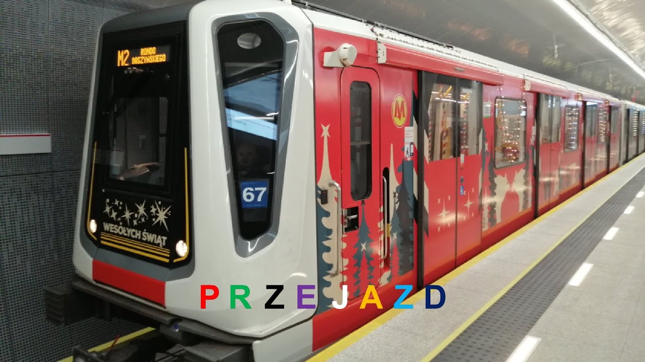 🎄 Świąteczny Siemens Inspio 🚇67 (Linia M2 ➡ Przejazd) [Metro Warszawskie] 🎄