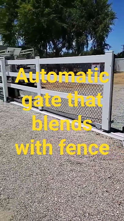 automatic vinyl 3-rail slide gate with steel frame that blends i to fence