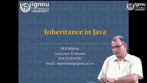 IGNOU Live Session on Inheritance in JAVA for MCS-024, BCA/MCA/PGDCA Students