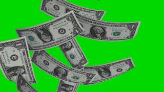 Money Rain - Falling  Dollar Bills On Green Screen - Free Use