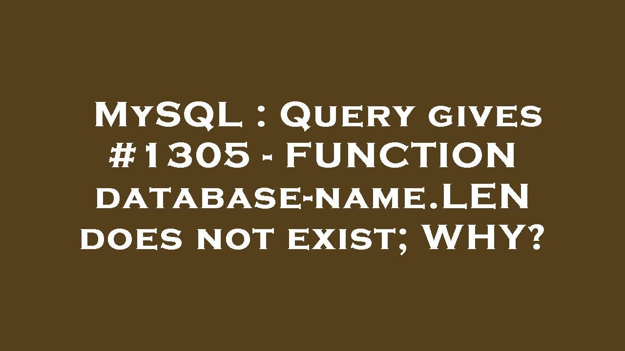 MySQL : Query gives 