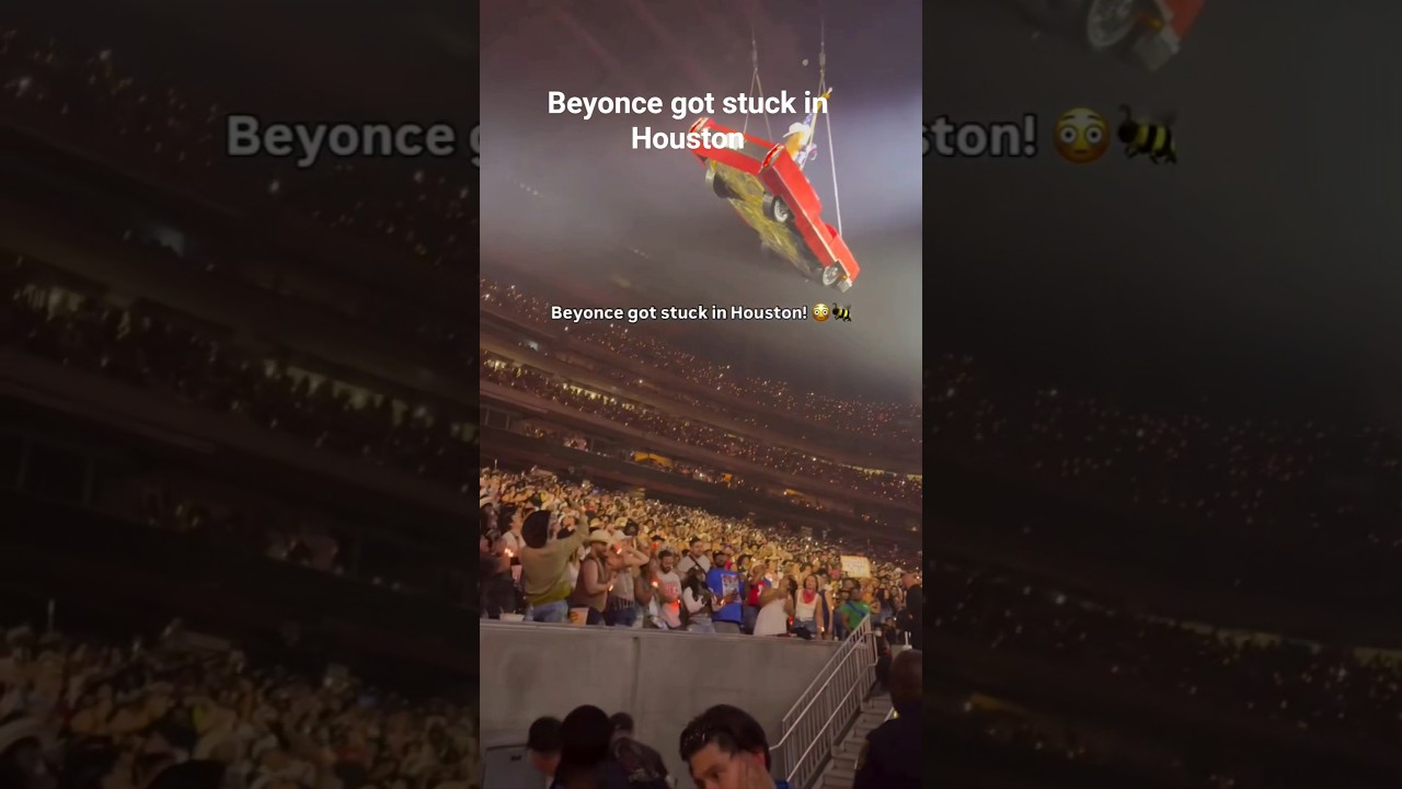 Beyoncé’s flying car malfunctions mid-air.“If I ever fall, I know y’all will catch me.” 