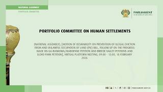 Portfolio Committee on Human Settlements, 18 February 2026