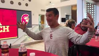 USC LB coach Mike Ekeler provides post-spring camp updates, training the eyes and special teams