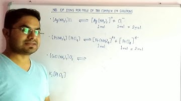 How to find the no. of ions per-mole of the complex in solutions