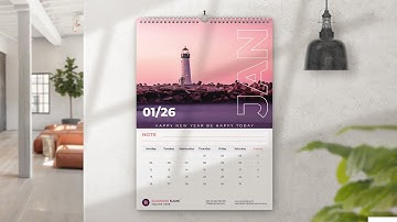 2026 Calendar Design In Adobe illustrator CC 2025  Wall Calendar Design 2026