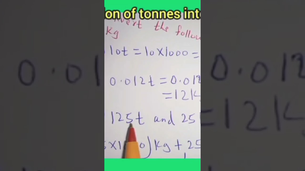 conversion of tonnes into kilograms