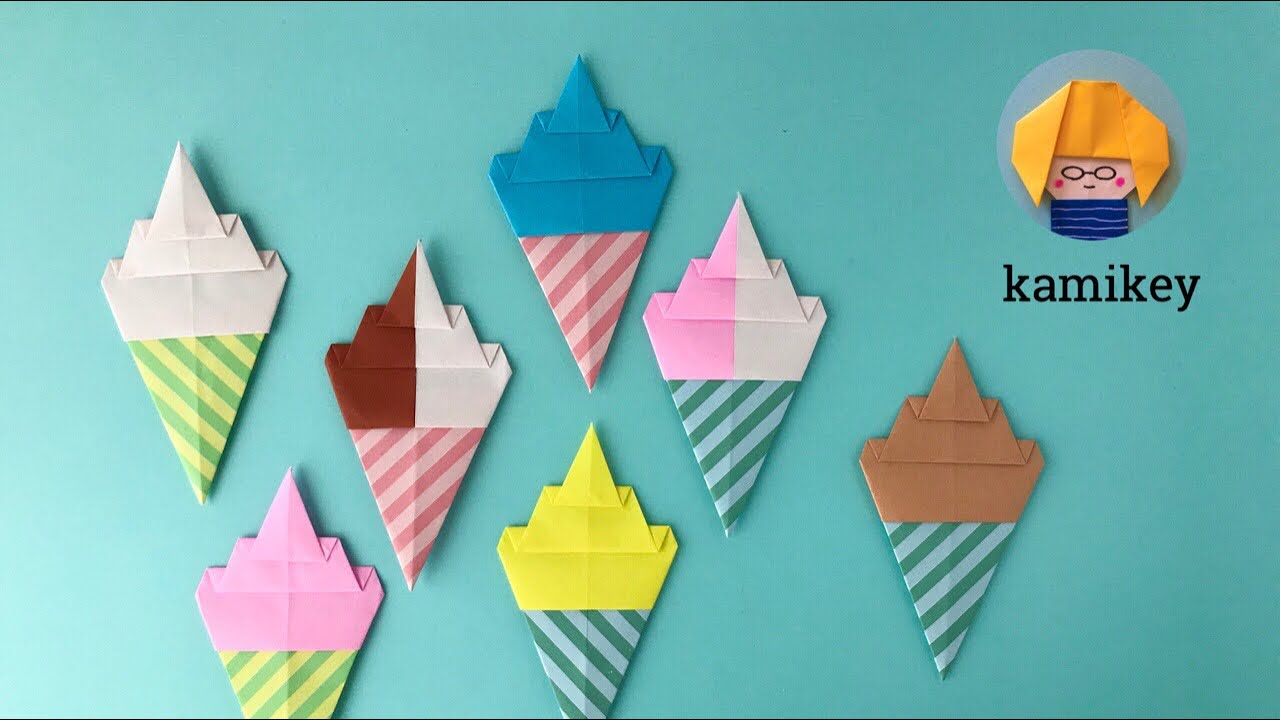 簡単 折り紙ソフトクリーム Origami Soft Serve Ice Cream カミキィ Kamikey Youtube