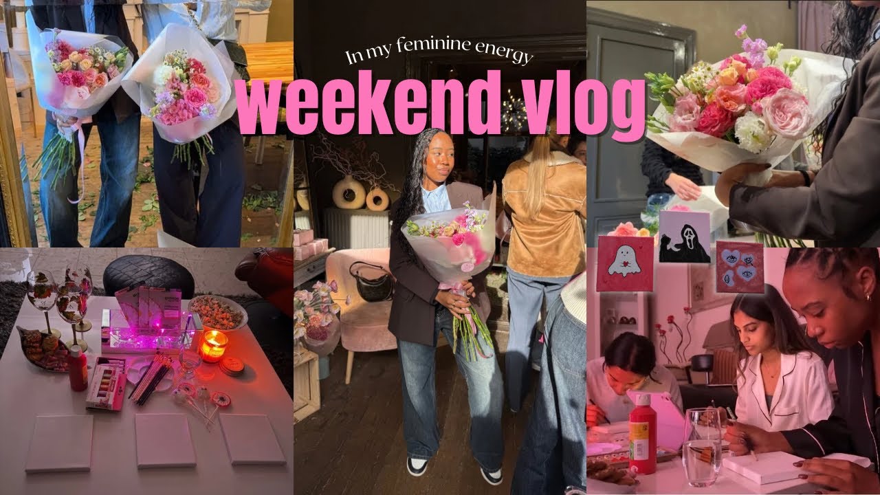 Girls Weekend Vlog: Flower Workshop in Amsterdam & Halloween Sip & Paint