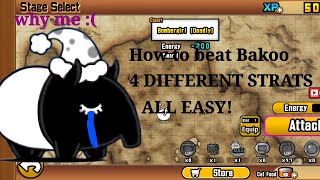 How to beat Bakoo in 4 Different ways! #battlecats #easy #gaming