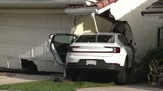 Polestar Electric Vehicle Slams Into Home Causing Major Damage | Lake Forest