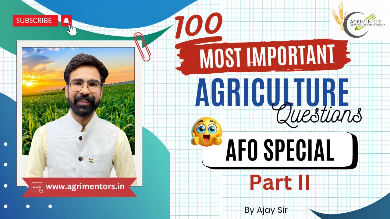 100 Most Important Agriculture Questions | IBPS AFO | Part 2 - YouTube