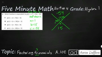 Algebra 1 STAAR Practice Factoring Trinomials (A.10E - #9)