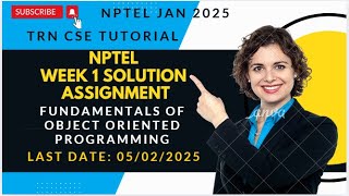 NPTEL Fundamentals of Object Oriented Programming Week 1 | NPTEL Jan 25 | Assignment 1 | Week 1