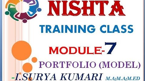 NISHTHA TRAINING  MODULE-7 PORTFOLIO(MODEL)