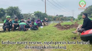 Latihan water rescue, sigab persis kota bekasi di sungai kalimalang