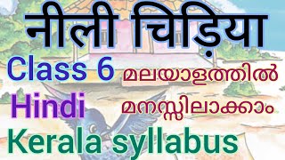 Class 6 hindi kerala syllabus नीली चिड़िया std IV हिंदी nili chidiya Malayalam explanation easy 2026