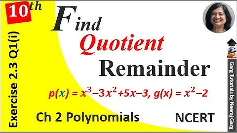 Divide polynomial p(x) by polynomial g(x) | p(x)=x3-3x2+5x-3 g(x)=x2-2 | Ex 2.3 class 10 Maths Q1
