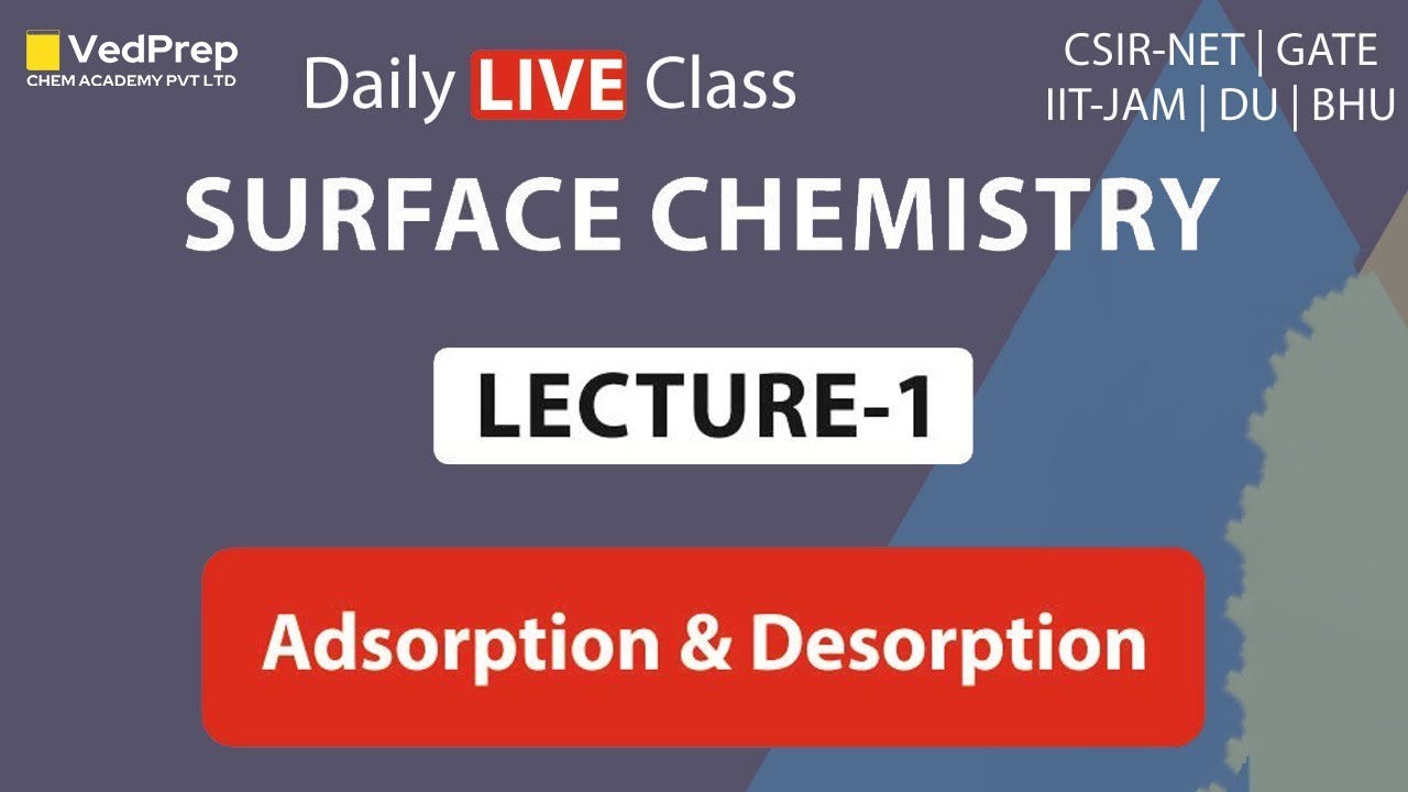 Surface Chemistry | Adsorption | Desorption | CSIR NET | GATE | IIT JAM | DU | BHU | CHEM ACADEMY