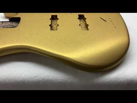 Fender Jazz Bass guitar - Gold Metalflake paint by Sims Custom