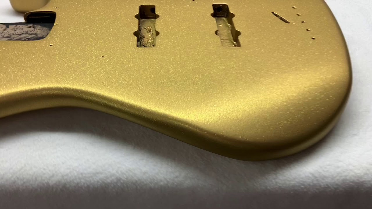 Fender Jazz Bass guitar - Gold Metalflake paint by Sims Custom Shop