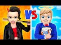 GOOD STUDENT VS BAD STUDENT || Fun Challenge At School For 24 Hours Hot VS Cold Emoji By 123 GO!BOYS