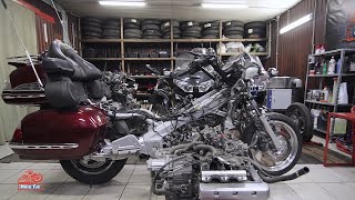 Honda Goldwing 1800 - Ремонт коробки, демонтаж двигателя / Gearbox repair, engine removal (part 1)