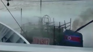 【ノーカット】水産庁が北朝鮮漁船衝突時の映像公開