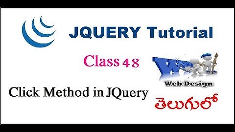 Click Method in JQuery Telugu | VLR Training Class 48