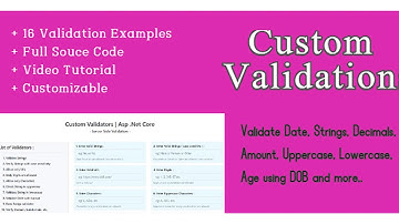 Custom Validation With Source Code | Asp Core | Codecanyon Scripts and Snippets