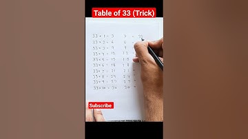 table of 33 (Trick) #shorts #maths #tricks #table