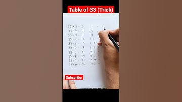 table of 33 (Trick) #shorts #maths #tricks #table
