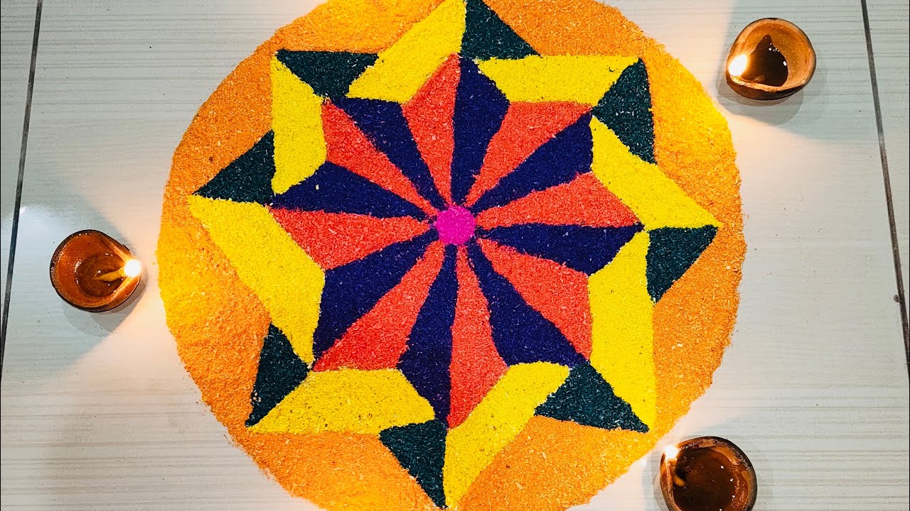 3D Rangoli design #indianart #rangoli #learning 