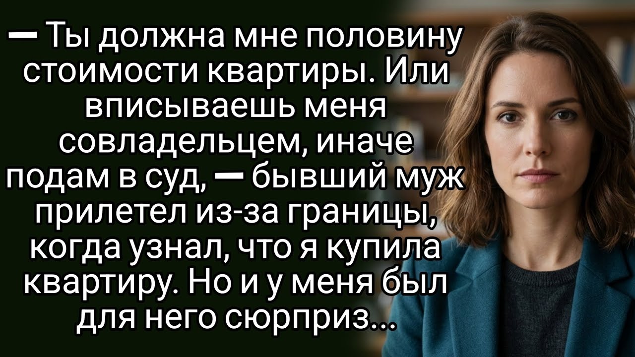 ​—Ты должна мне половину стоимости квартиры,— бывший муж прилетел из-за границы
