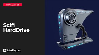 Timelapse - Modeling a Scifi Hard Drive with Blender