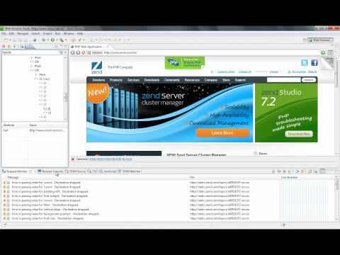 Browser Tools for Web Developers in Zend Studio 8