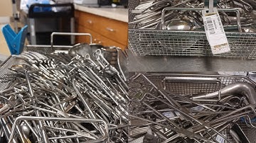 Sterile processing  (set assembly) assembling a minor Ortho set