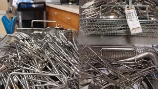 Sterile processing  (set assembly) assembling a minor Ortho set